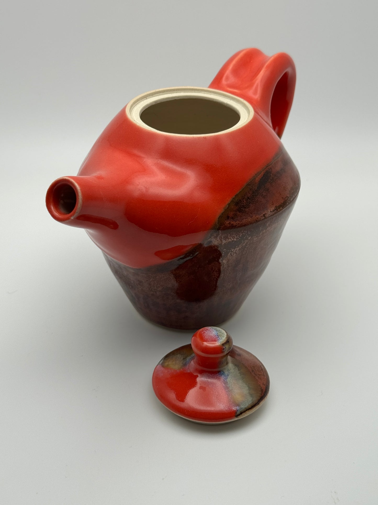 Angular red teapot