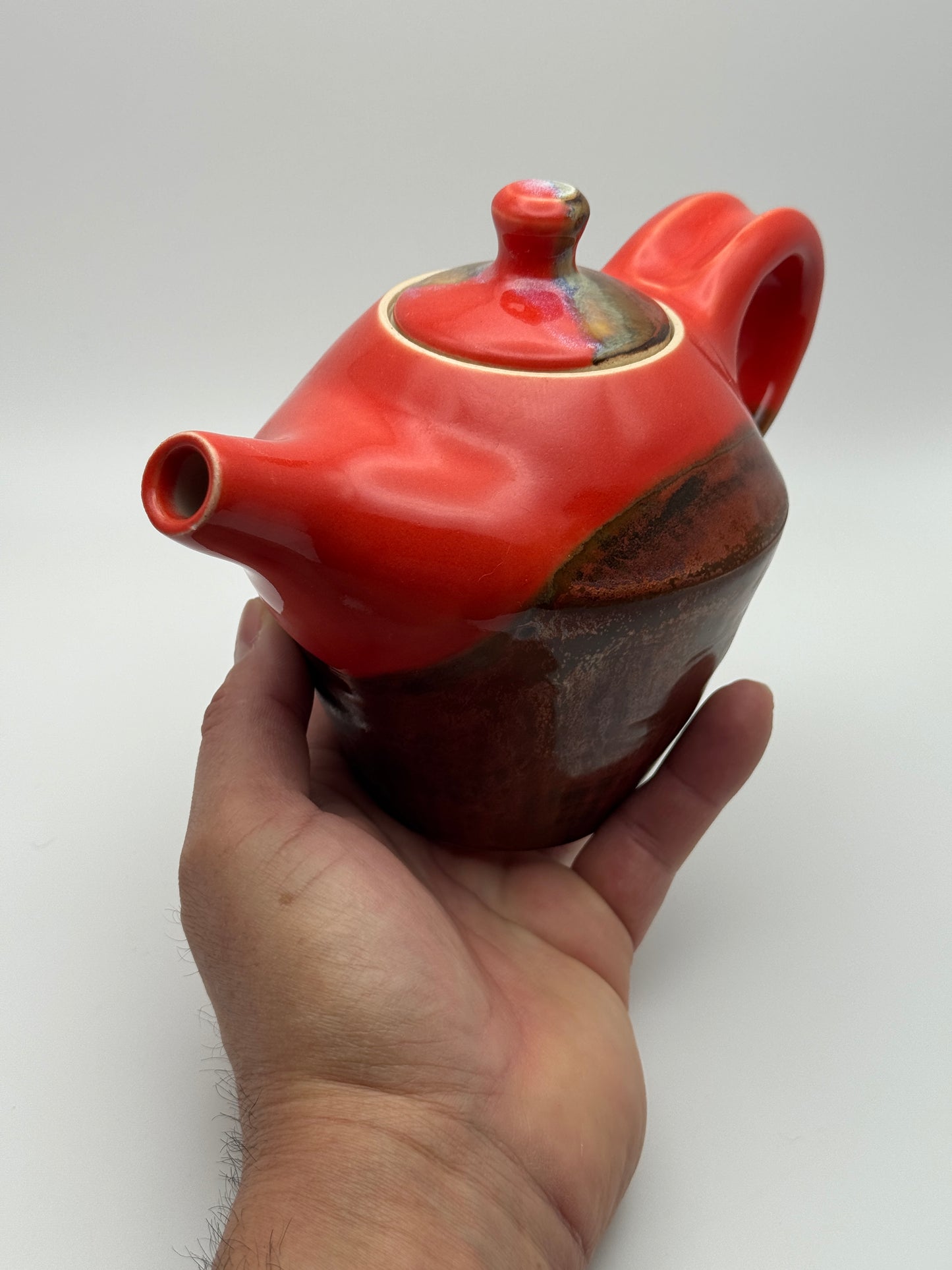 Angular red teapot
