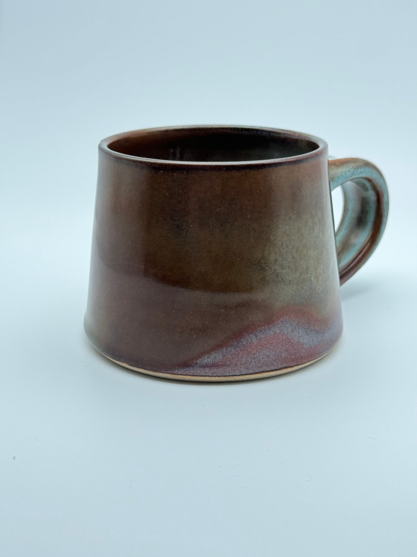 Angular copper and antique blue mug