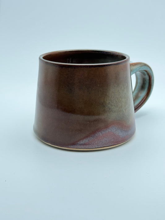 Angular copper and antique blue mug