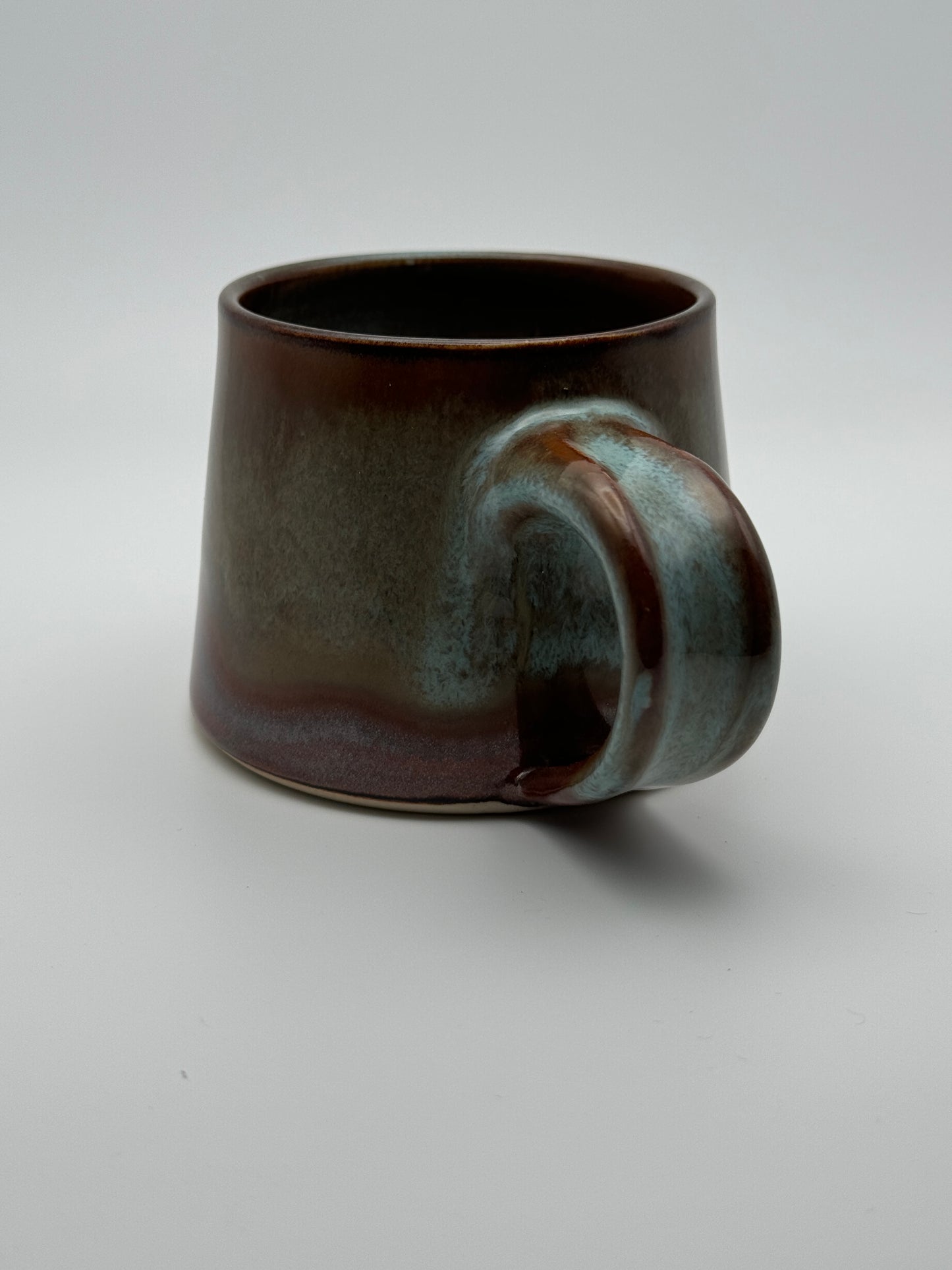 Angular copper and antique blue mug