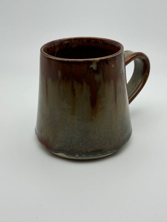 Angular copper and antique blue mug