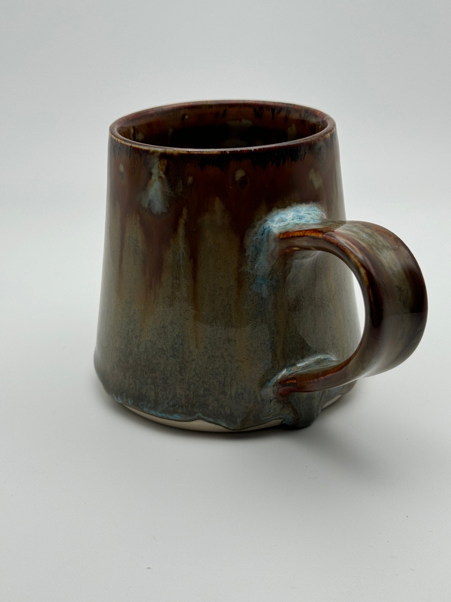 Angular copper and antique blue mug