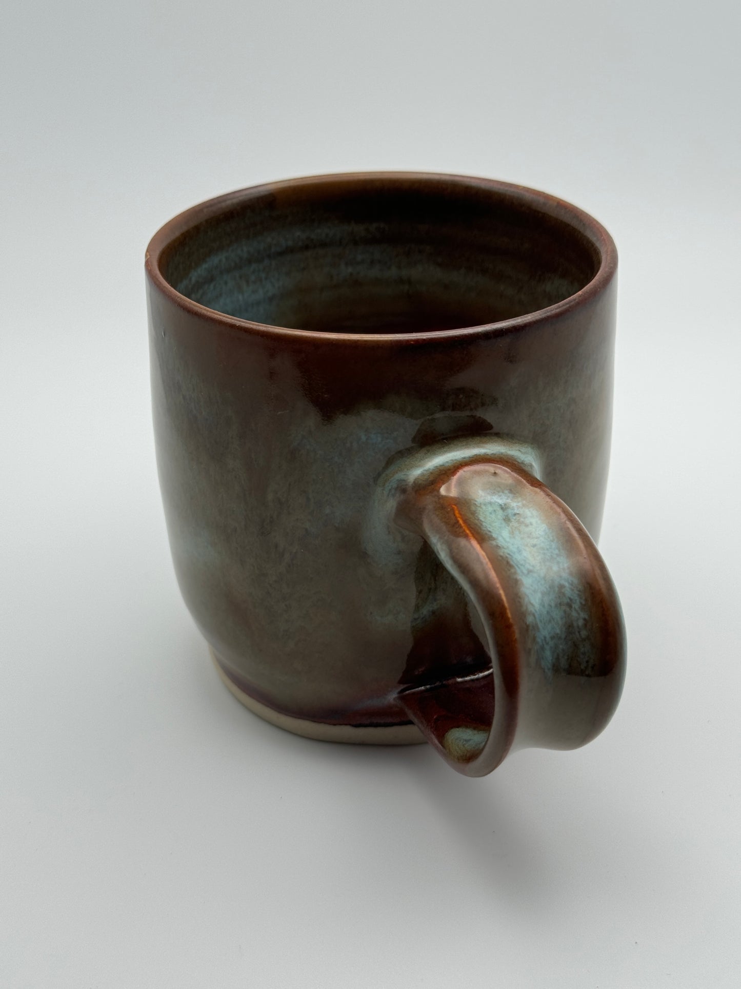 Bellied copper & antique blue mug