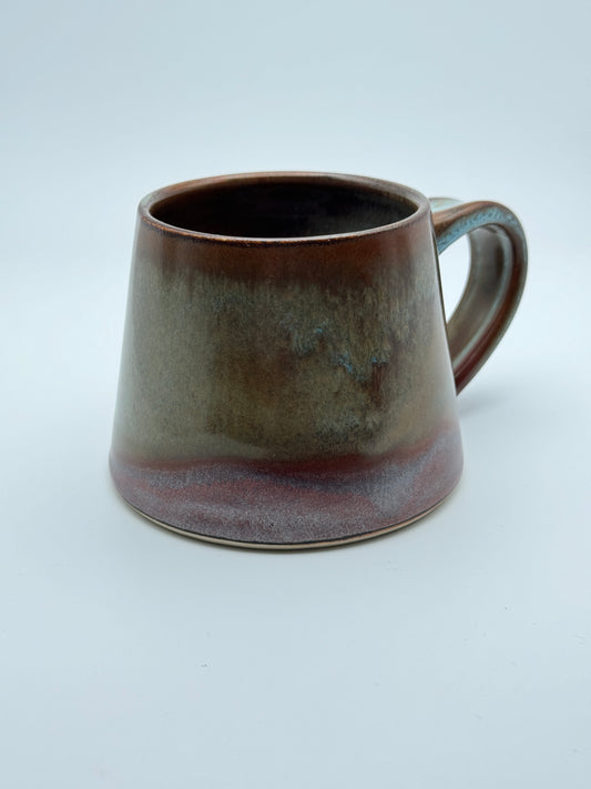 Angular copper and antique blue mug