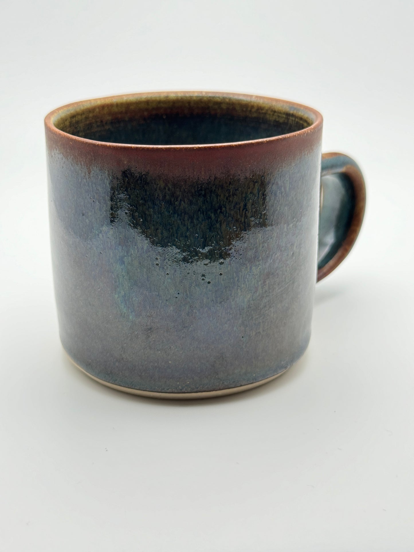 Straight-walled glaucous copper mug