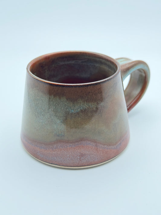 Angular copper and blue mug