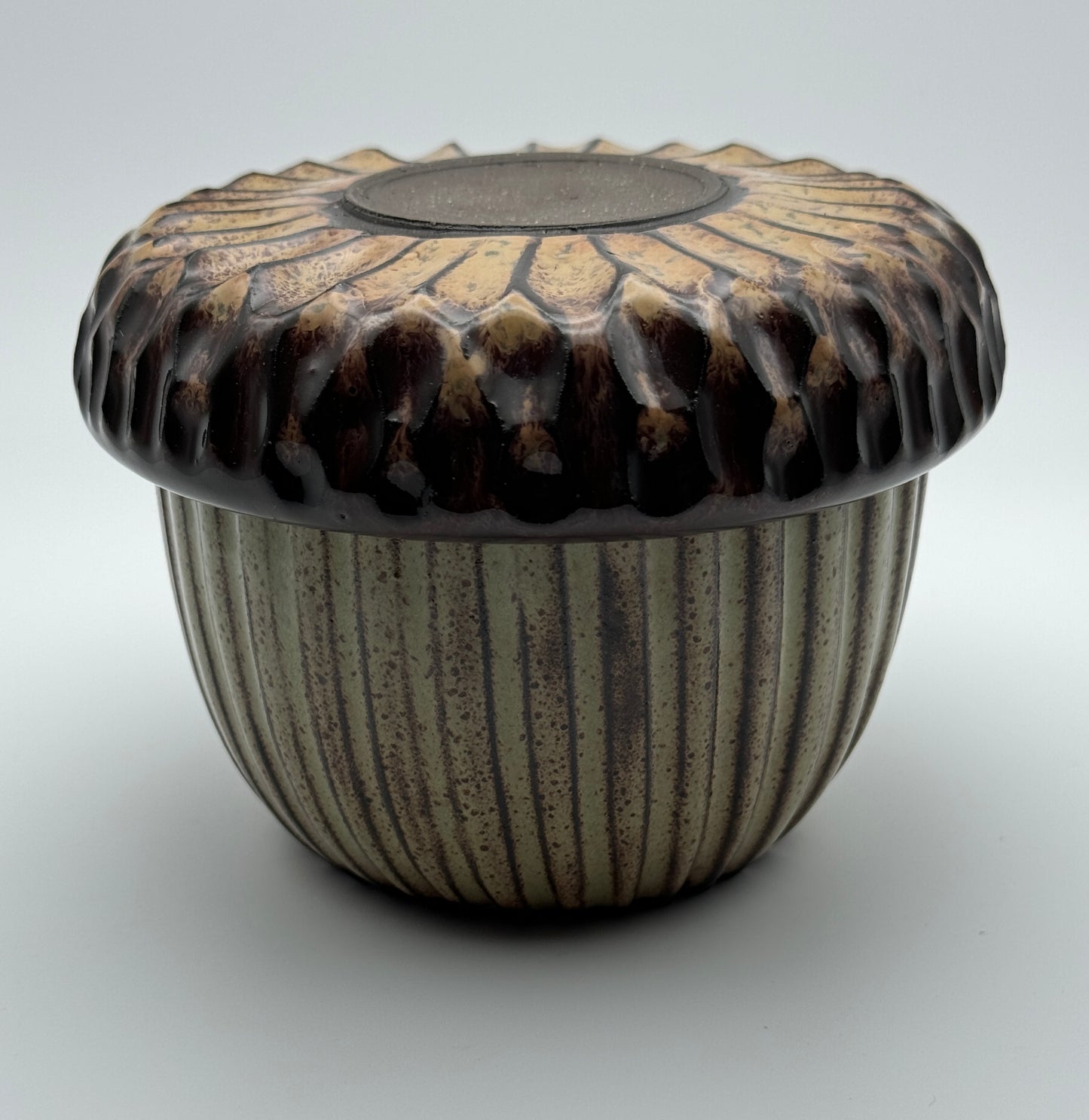 Acorn lidded jar