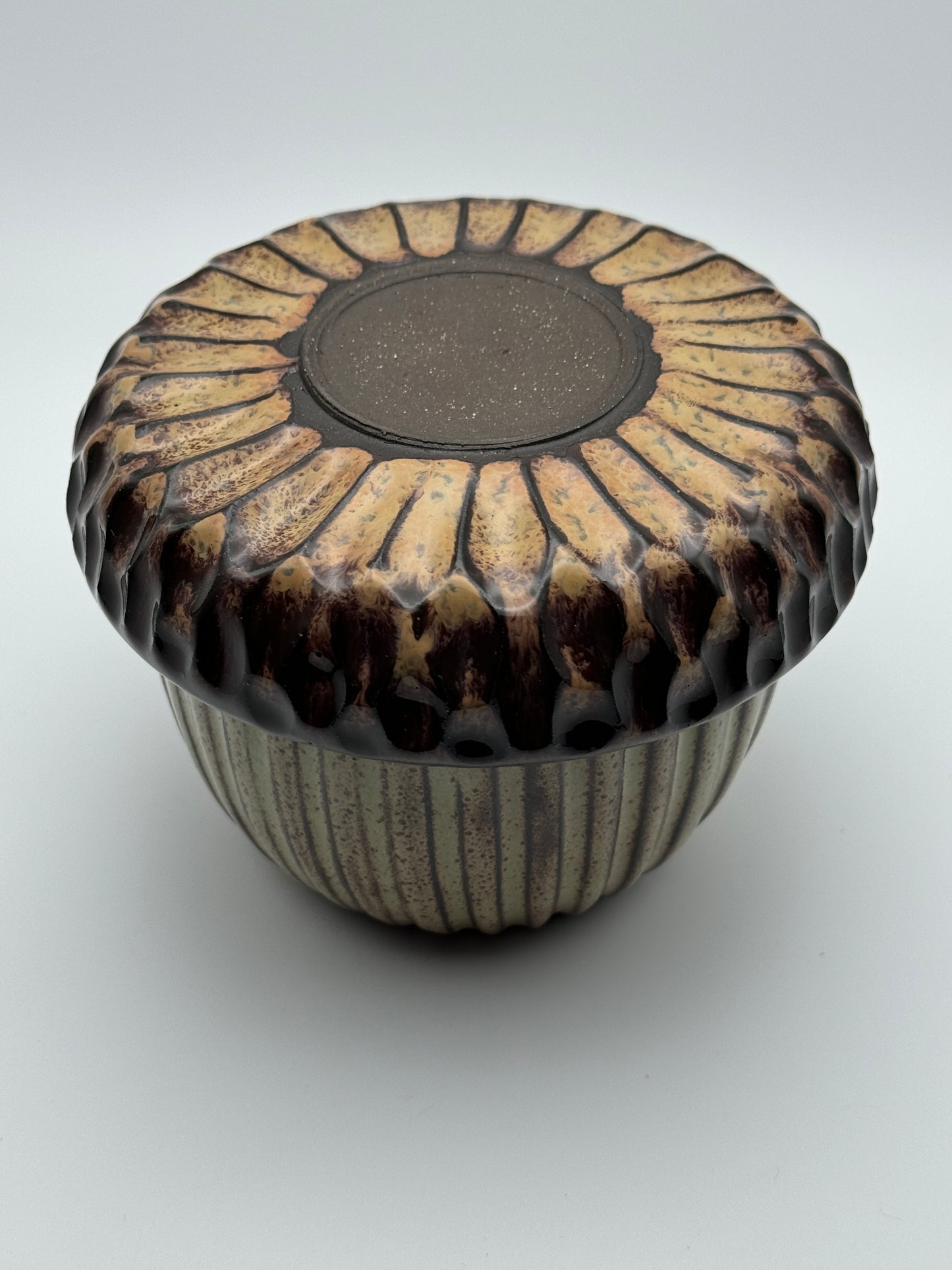 Acorn lidded jar