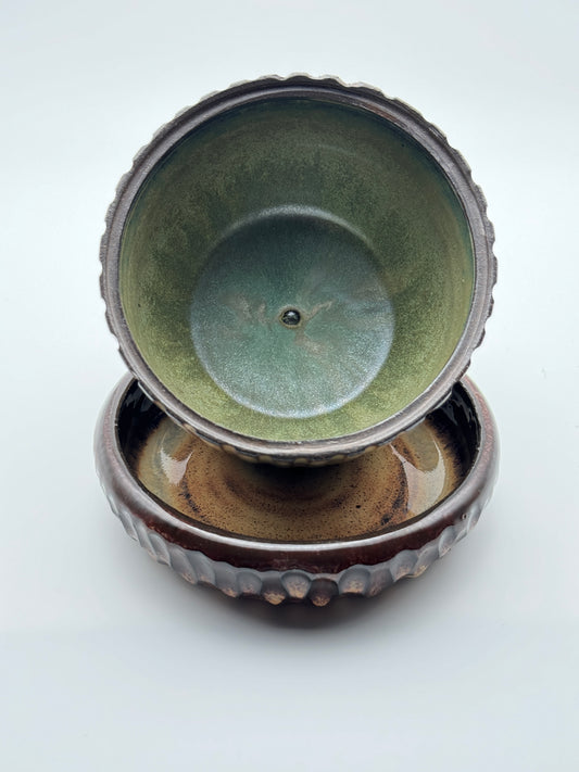 Acorn lidded jar