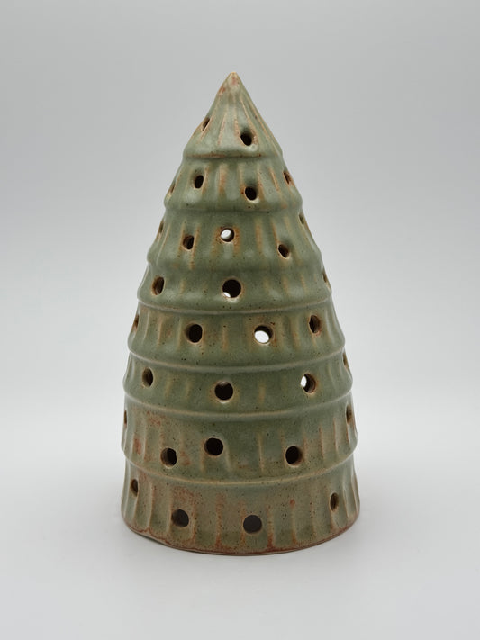 carved xmas tree luminary