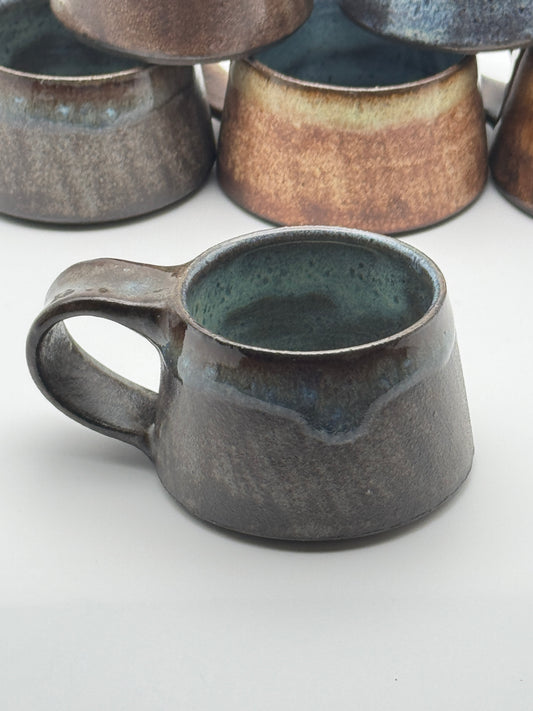 Gray and blue espresso cup