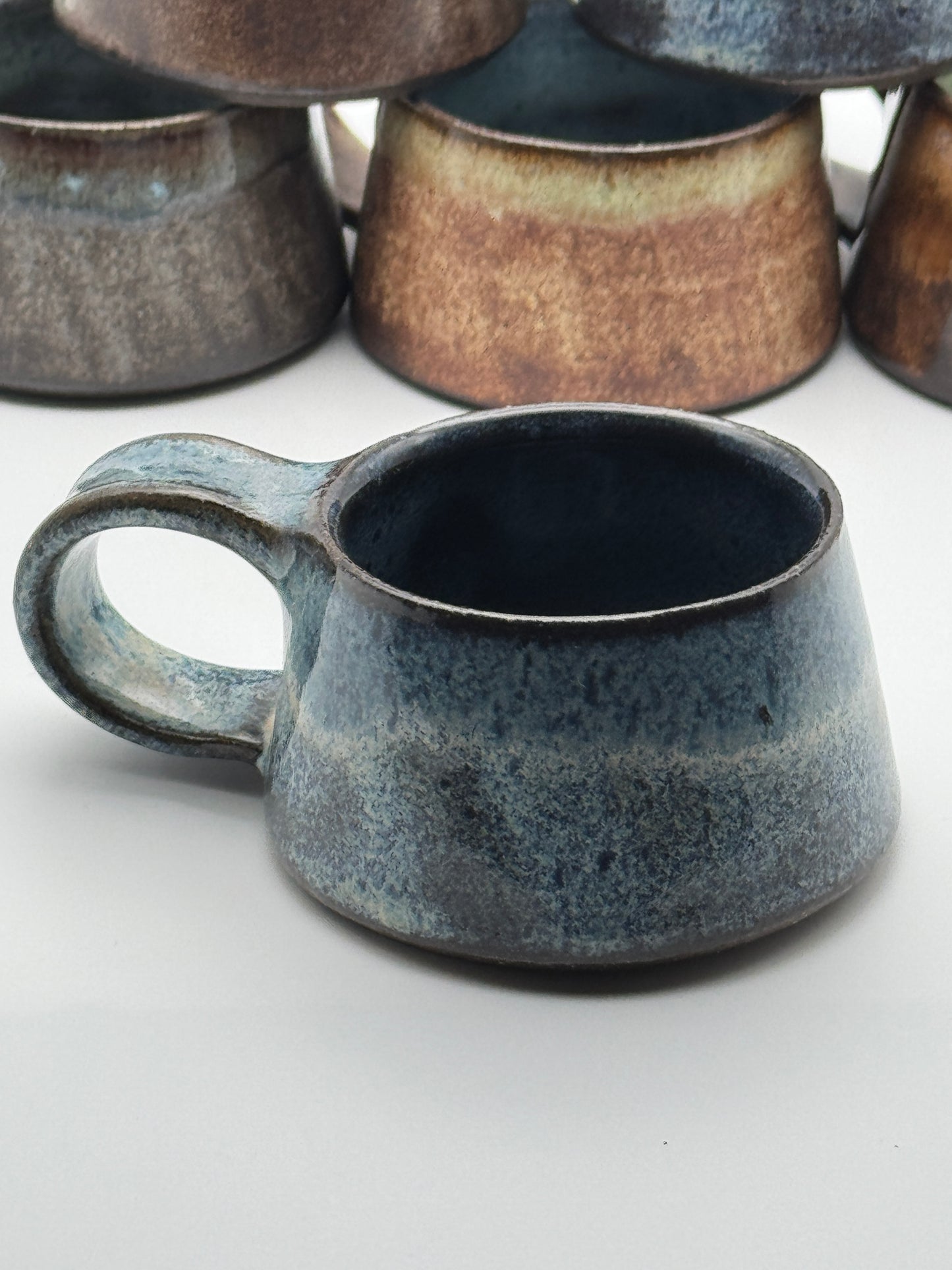 Variegated blue espresso cup